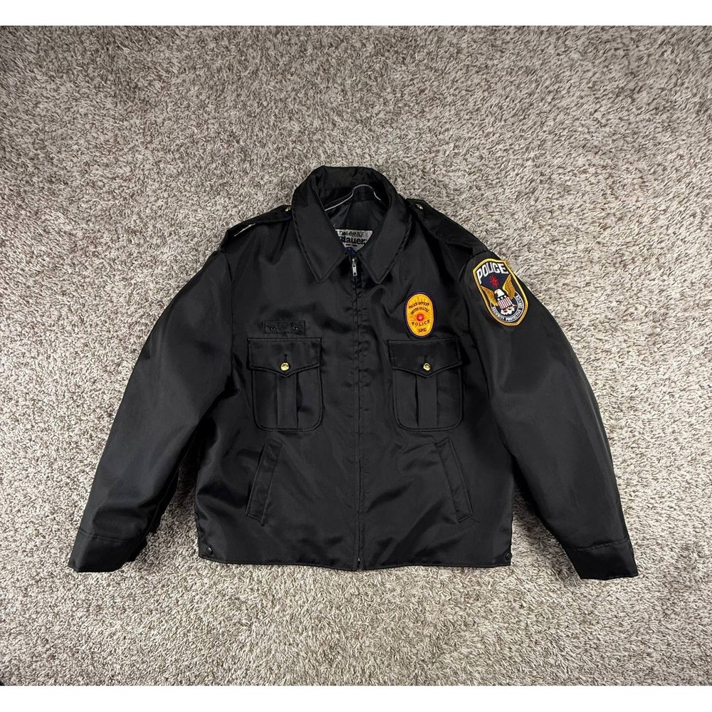 Vintage Blauer Police Security Uniform Duty Jacket USA Made L 44-46 Black